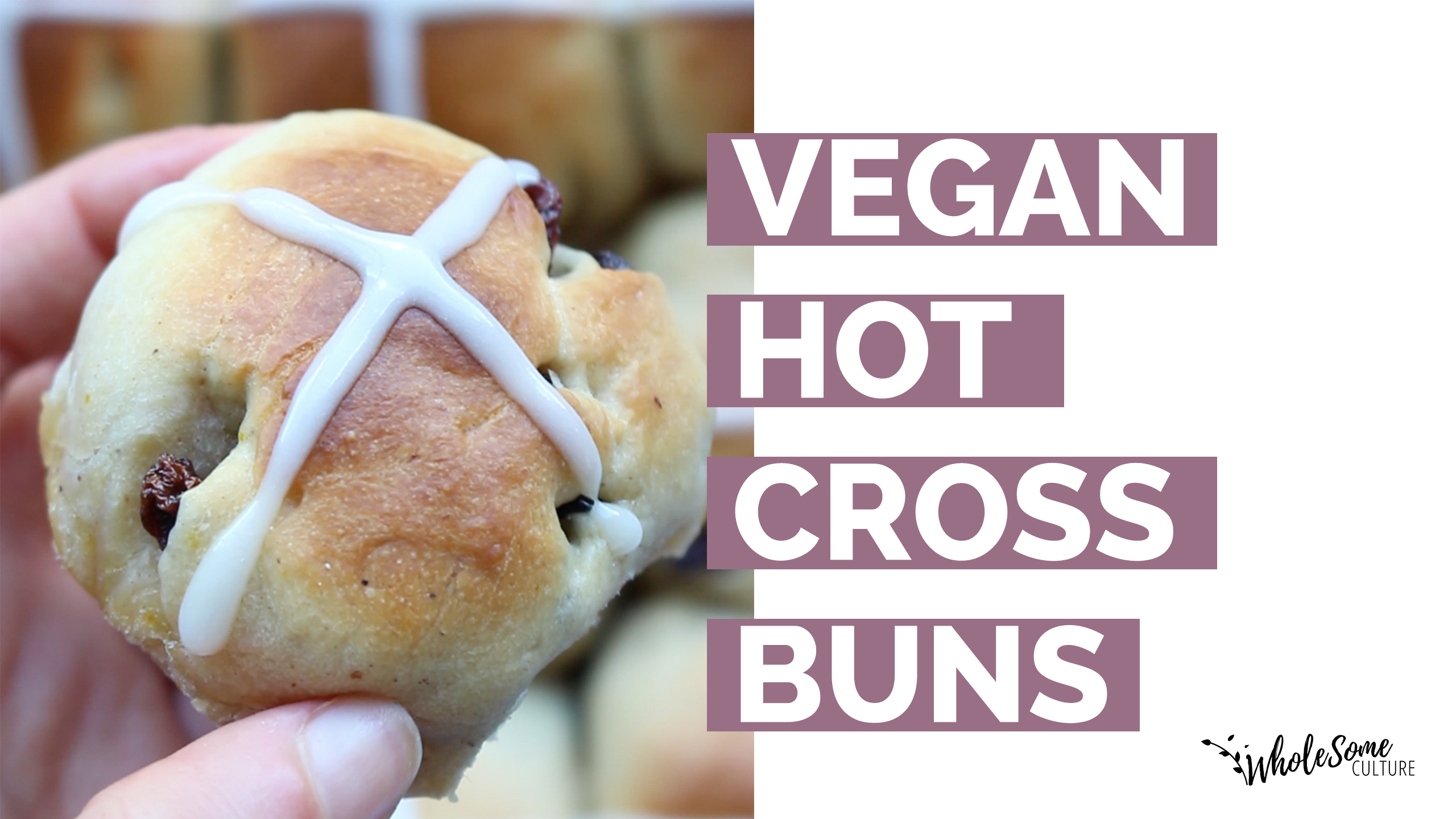 vegan hot cross buns