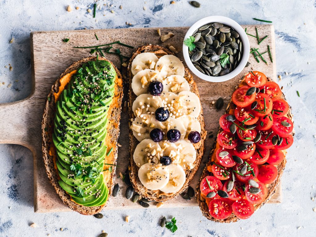 healthy fruit and veggie toast