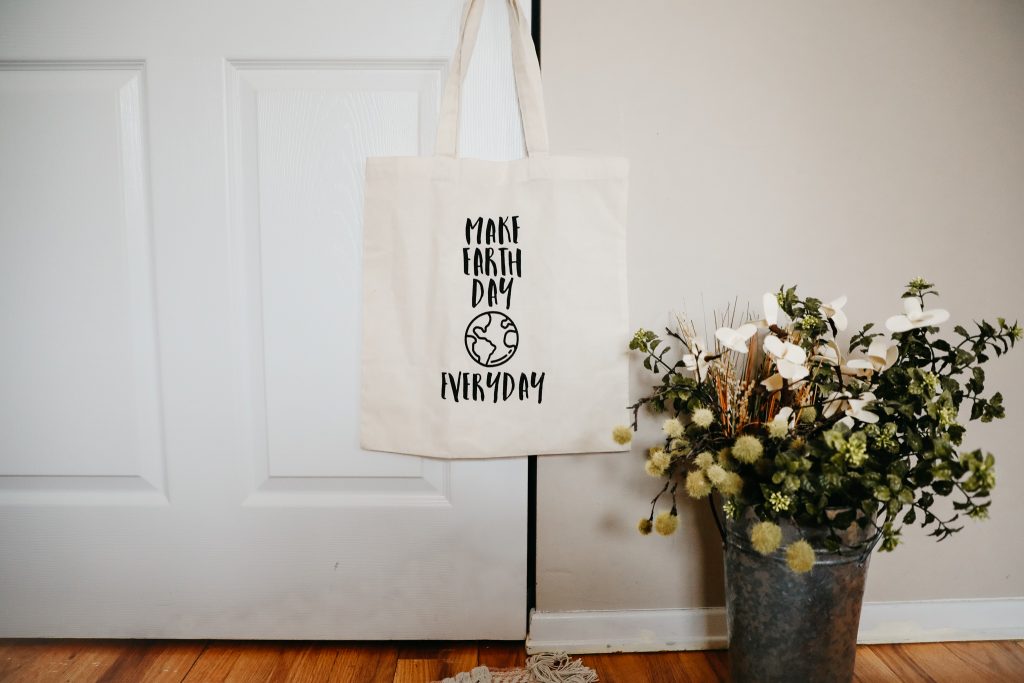 Wholesome Culture make earth day every day reusable tote bag
