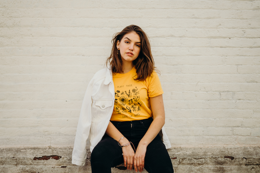 Plant These Save the Bees gold eco tee 