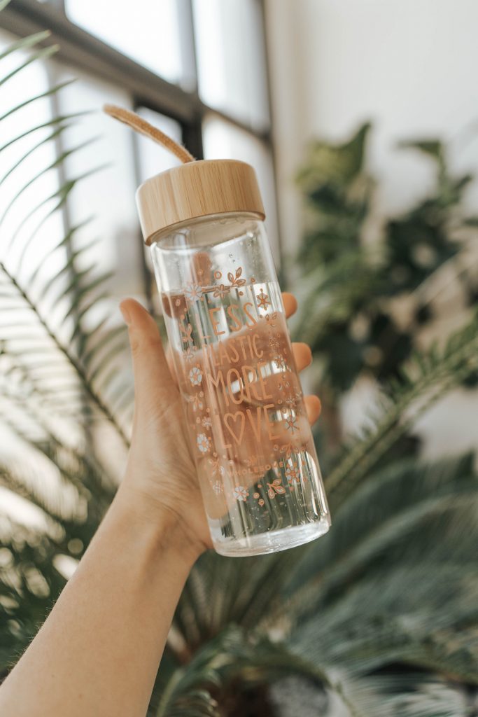 Wholesome Culture reusable glass water bottle 