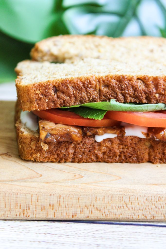 vegan tempeh BLT sandwich from The Wholesome Culture Cookbook 