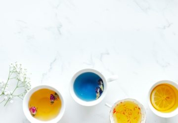 different types of colorful tea