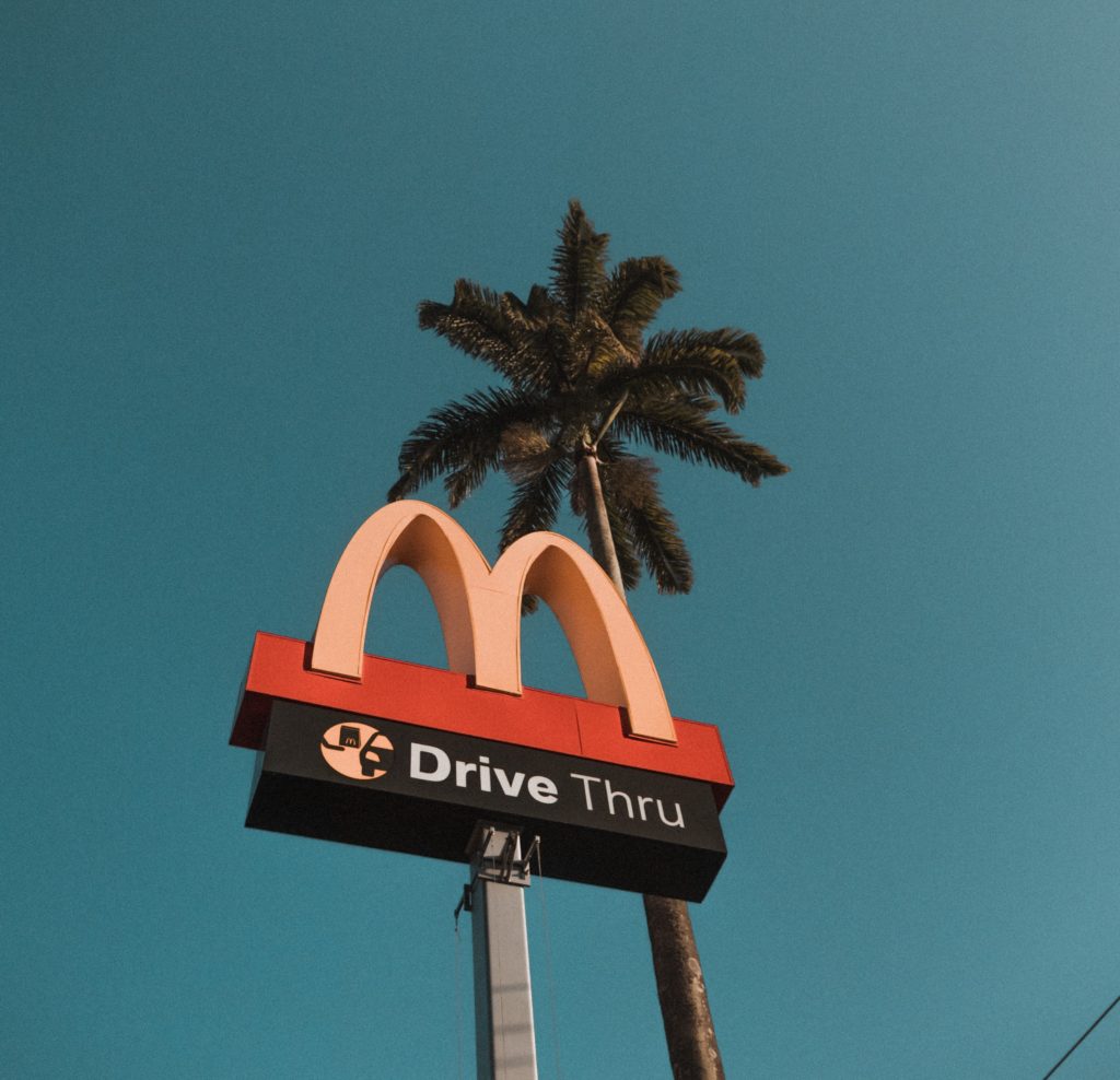 McDonald's fast food drive thru sign 
