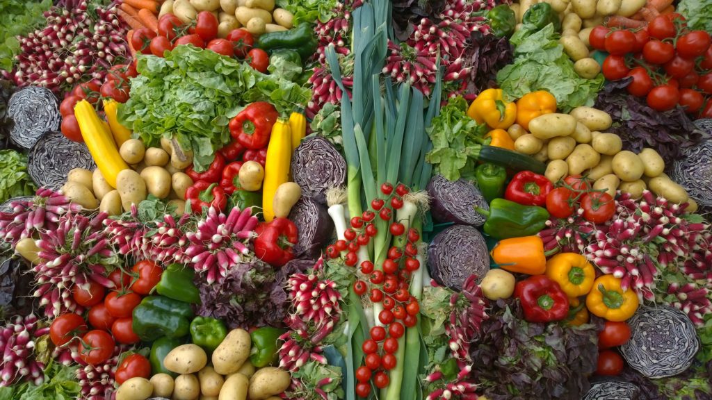 eat less processed food and more fresh vegetables for an eco-friendly diet 