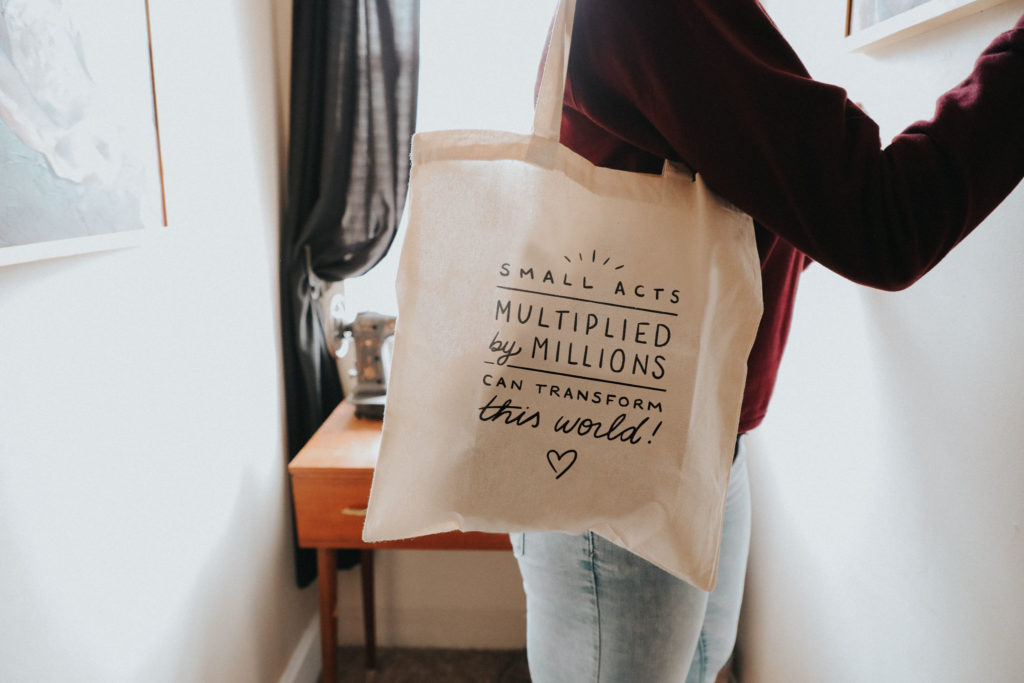 Zero-waste cotton reusable tote from Wholesome Culture.
