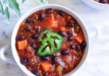Vegan sweet potato chili recipe from the Wholesome Culture Cookbook