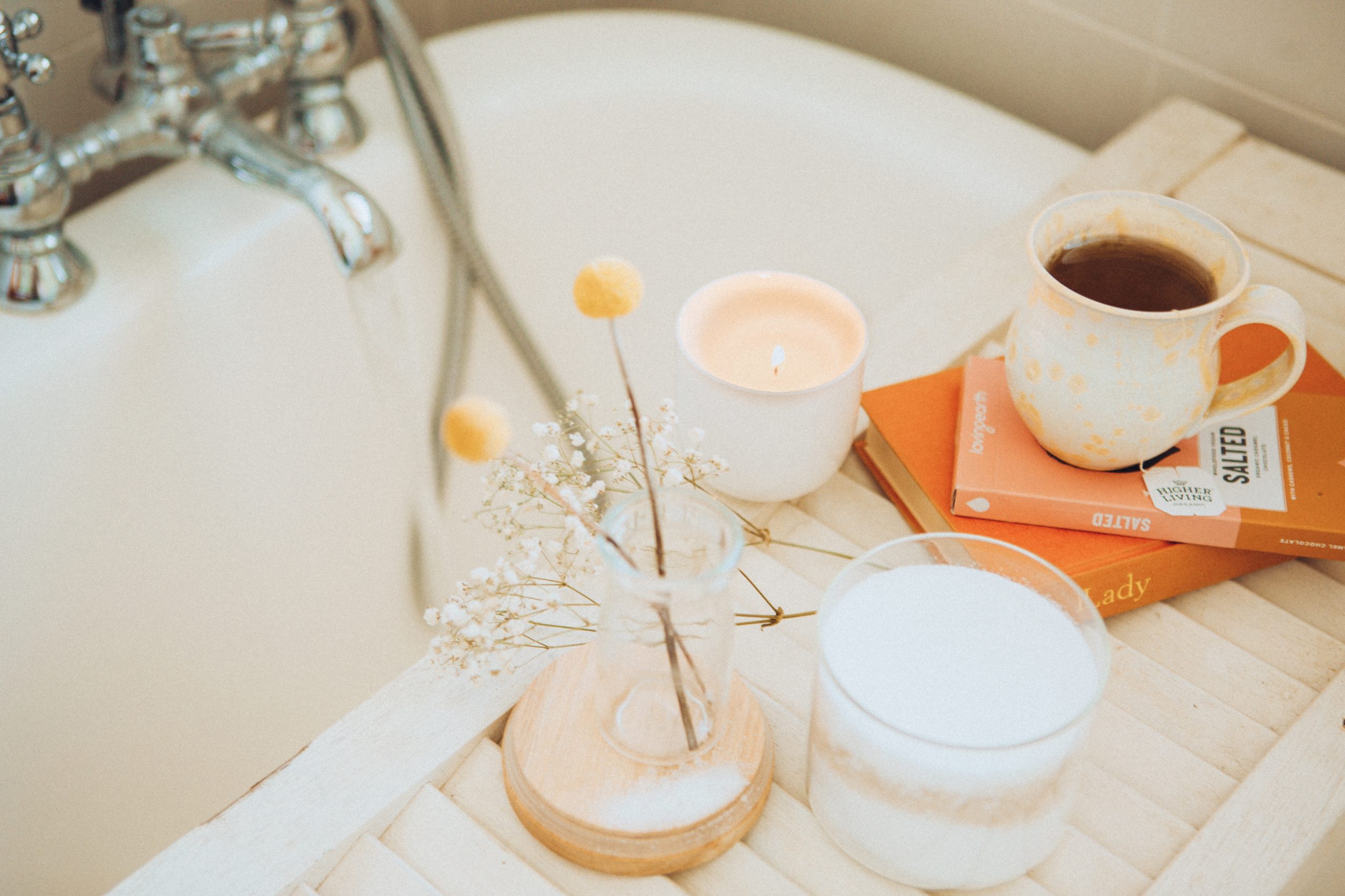 tea and candles for sustainable self-care