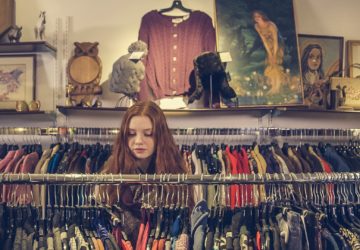woman thrift shopping