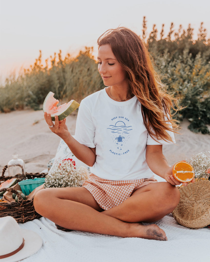 Keep Our Sea Plastic-Free eco tee from Wholesome Culture