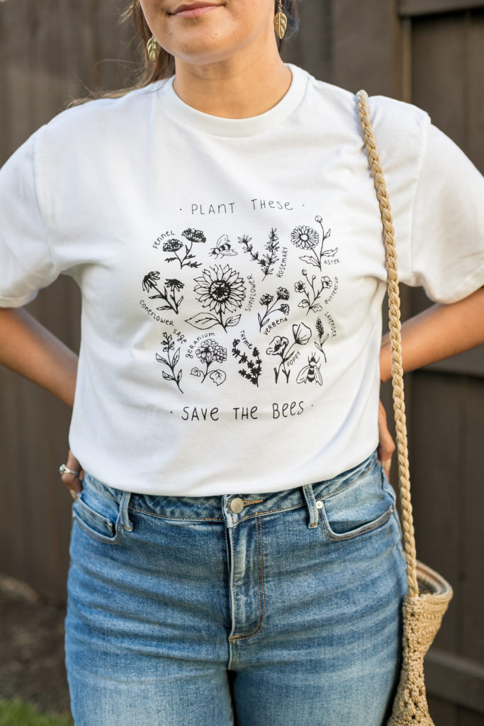 Plant These Save The Bees eco tee from Wholesome Culture 