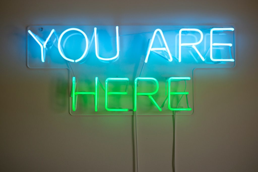 you are here neon sign