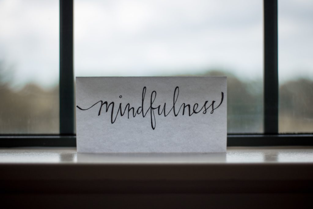 handwritten mindfulness note